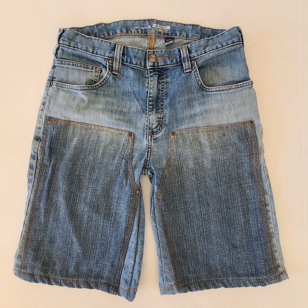 Vintage Carhartt Double Knee Shorts Denim Size 33 B79DST